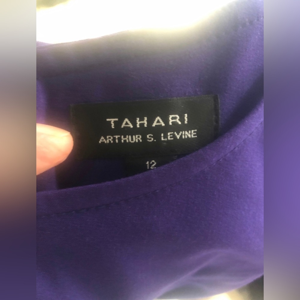 NWOT Tahari ASL Royal Blue Purple Crew Neck Daisy Dress Size 12 - Picture 8 of 9
